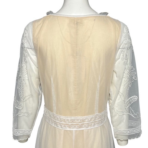 Nataya 40163 Downton Abbey Ivory Peach Tea Party Gown Tulle Dress Size Large NWT - Picture 7 of 15